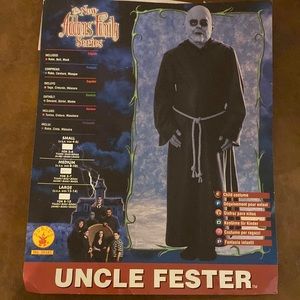Adams family Uncle Fester costume. Child size Medium 8-10. Includes robe & mask
